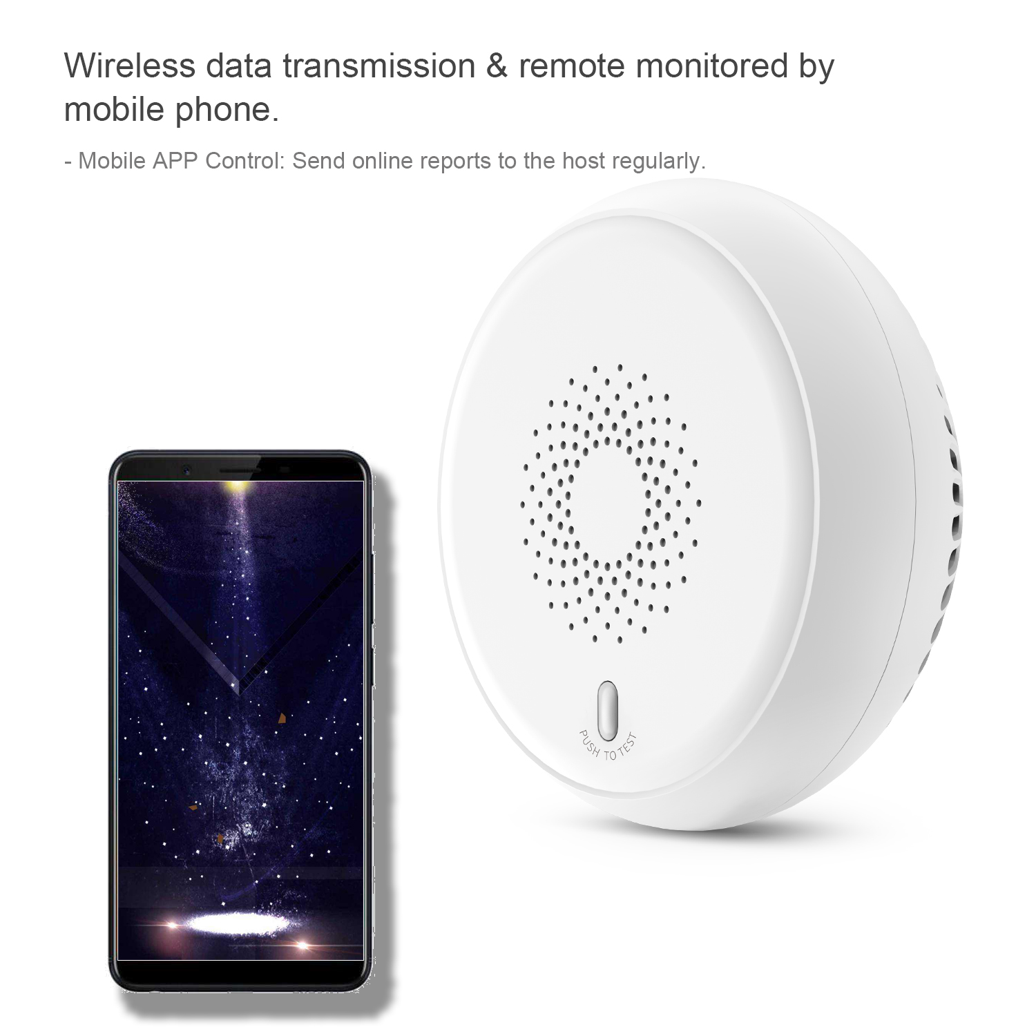 ZigBee Smoke Sensor Wireless Fire Alarm Automatic Intelligent Household Alarm Sensor White RSH-ZigBee-SS01