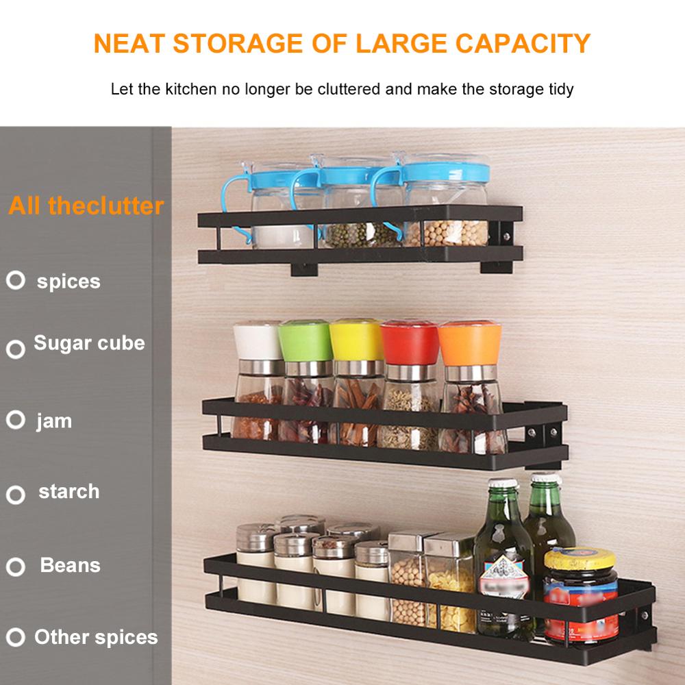 Stainless Steel Wall Mount Rack Thickened Floating Shelves Home Organizer for Kitchen Bathroom
