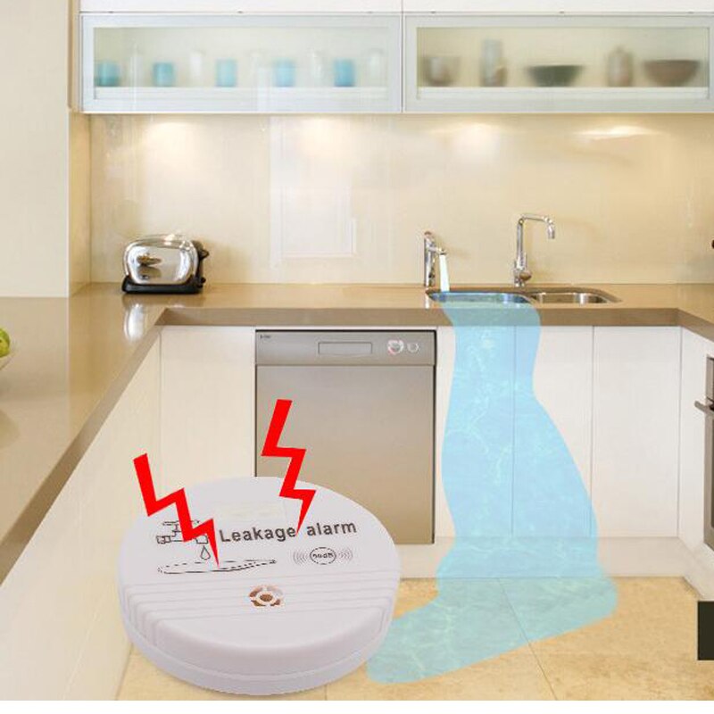 Wireless Water Leak Detector Sensor 85 dB Volume Water Leakage Alarm for Home Security Kitchen Toilet Floor