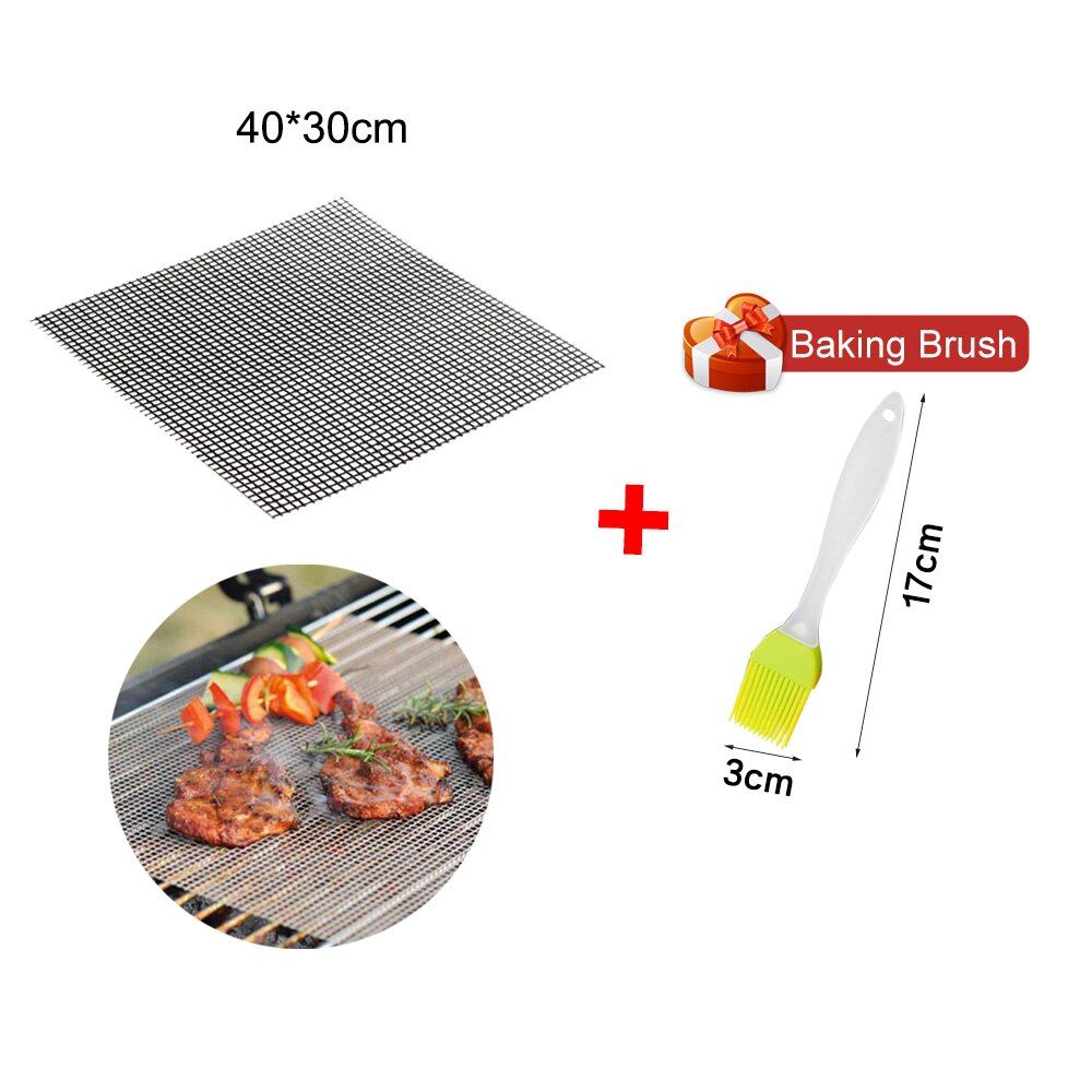 Tapis de Barbecue antiadhésif Réutilisable Barbecue Cuisson Tapis BBQ Accessoires pour L'extérieur Résistant À La Chaleur Cuisson Feuille De Cuisson: Barbecue net mat