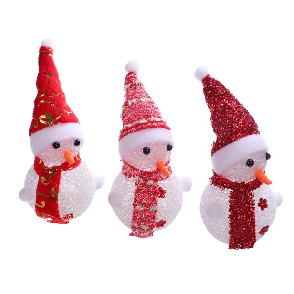 3Pcs Glowing Sneeuwpop Grappig Draagbare Sneeuwpop Licht Lichtgevend Speelgoed Voor Volwassenen Kids