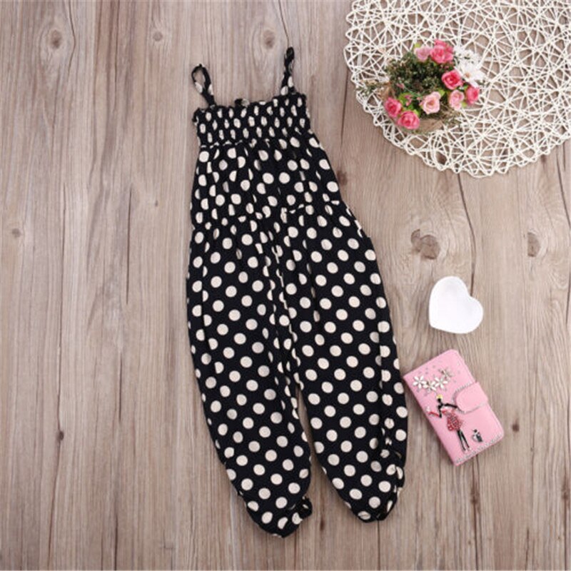 Toddler Baby Girl Bambini Polk Dot Tutina Complesso Capretti di Modo Delle Ragazze Che Coprono Tuta Senza Maniche Cinghia Tute Vestiti del Bambino