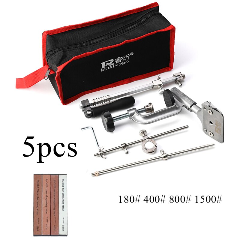 RUIXIN pro coltello rotante a 360 gradi affilacoltelli multifunzione ad angolo fisso impostato di pietra per affilare i diamanti: 5pezzi B