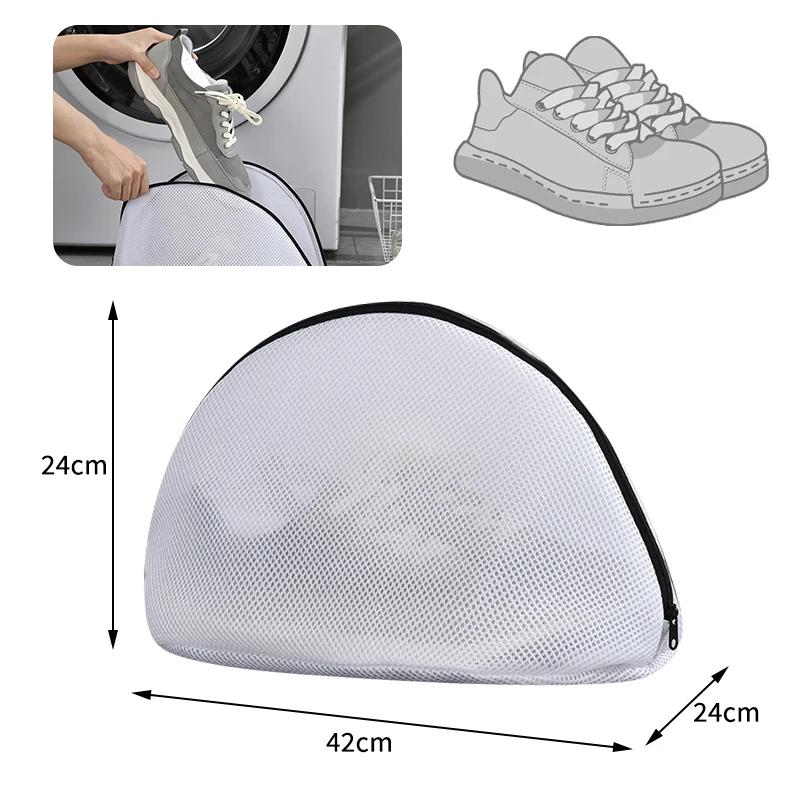Mesh Laundry Bag Washing Machine Shoes Bag with Zips Travel Shoe Storage Bags Protective Clothes Storage Box Organizer Bags