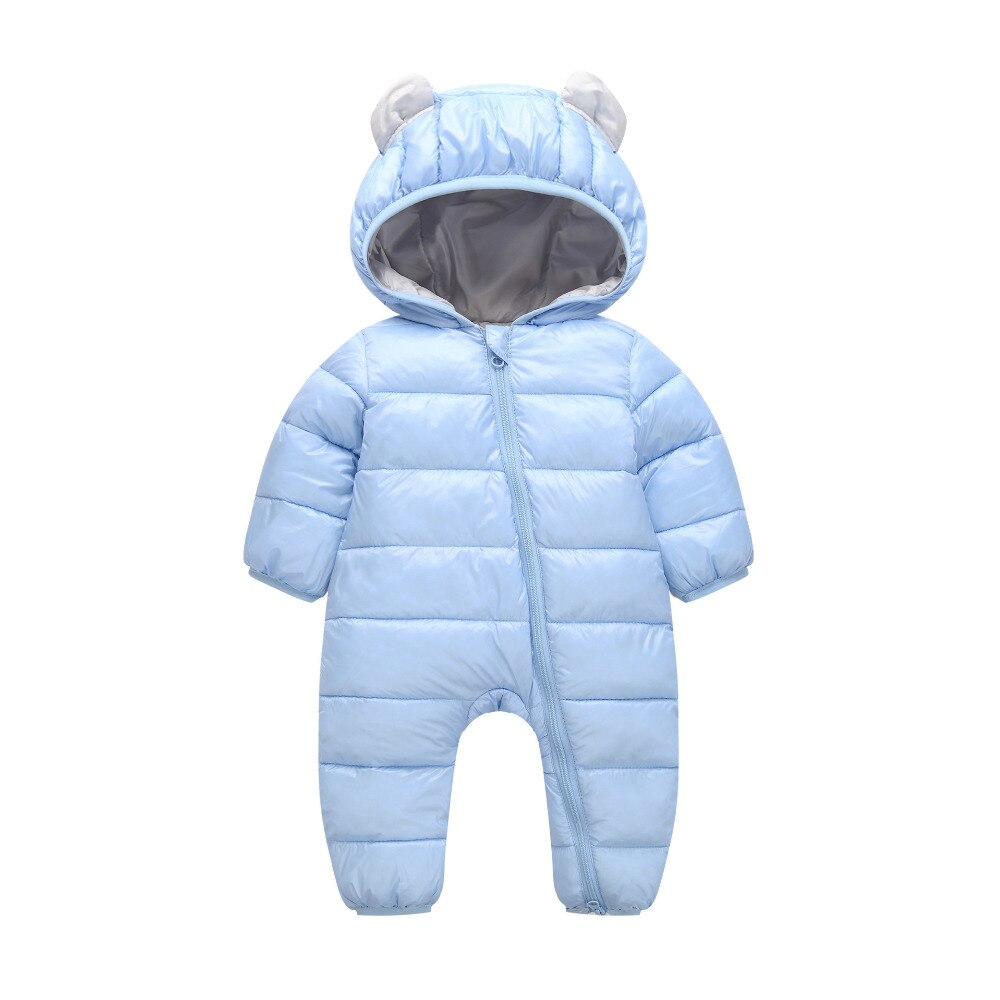 Winter Keep Warm One-Piece Cute Korean Version Of Cotton Onesies Newborn Rabbit Ears Candy Color Cotton Clothes