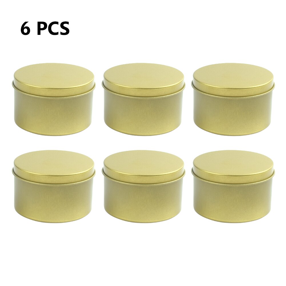6Pcs Candle Making Tins 104ml Empty Storage Jars With Screw Lids Clear Round Container DIY Sample Jar Tinplate Arts Crafts Box: B