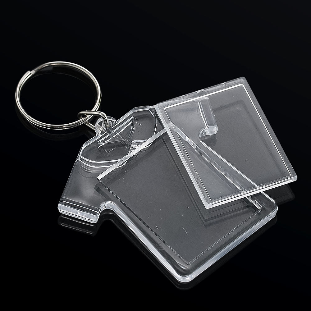 1pcs Rectangle Oval Transparent Keychain Blank Acrylic Insert Photo Keychain Frame Keyring Tassels Snap-In Custom Insert Photo
