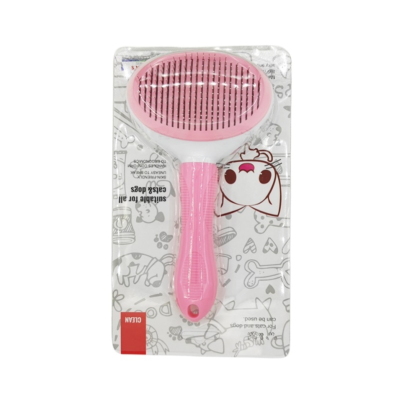 Peine de autolimpieza para quitar el pelo de mascotas, cepillo rebanador para gatos, peine de depilación para gatos, cepillos de aseo, peines para perros, accesorios para gatos: Azul