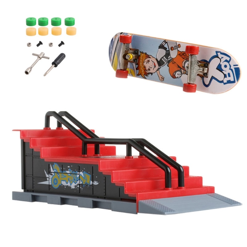 Hbb 1 Set Abs Vinger Skateboards Met Ultieme Parken Wegen Cartoon Patronen Gedrukt Speelgoed Volwassenen Kinderen 5 Stijlen