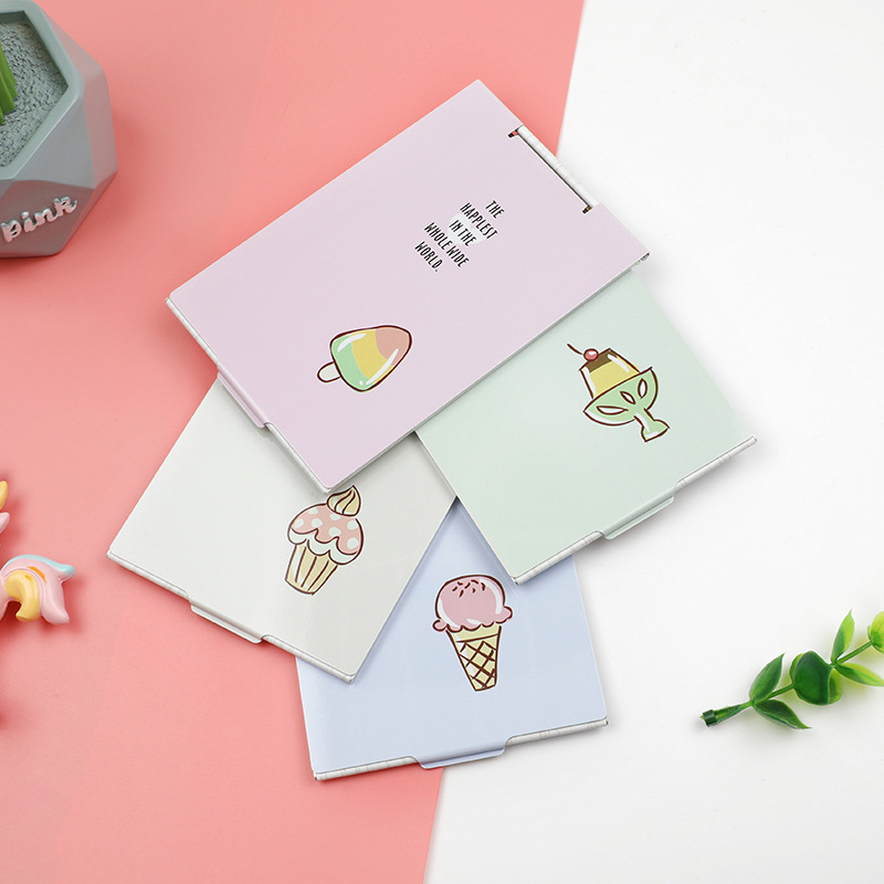 Mini- Cartoon Ultra-thin Makeup Mirror Vanity Cosmetic 4 Sizes Make Up Pocket Silver Rectangle Foldable Compact Folding Mirrors