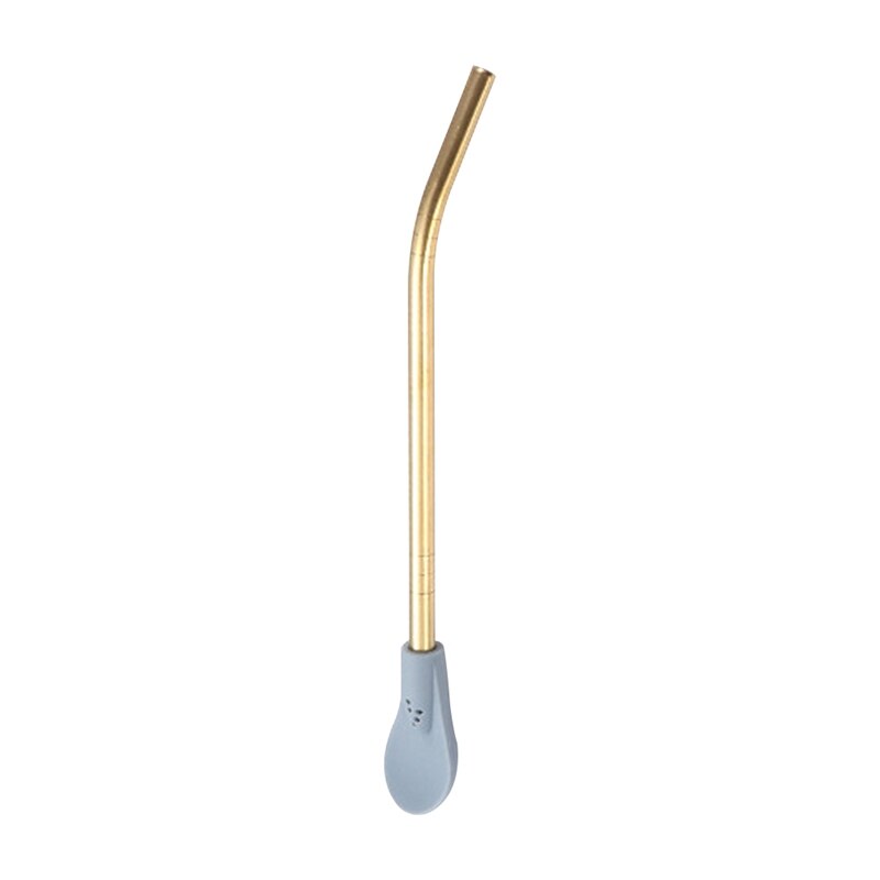 Pajita de acero inoxidable para beber agua y zumo, cuchara reutilizable con filtro para té, accesorios para el hogar y la cocina, 1 unidad: J
