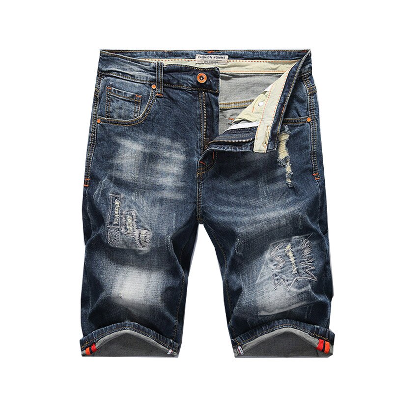 Ripped Jeans for Men Shorts Jeans Retro Frayed Streetwear Jeans Shorts Hip hop Denim Pants Casual Male Shorts Brand Clothing: 28