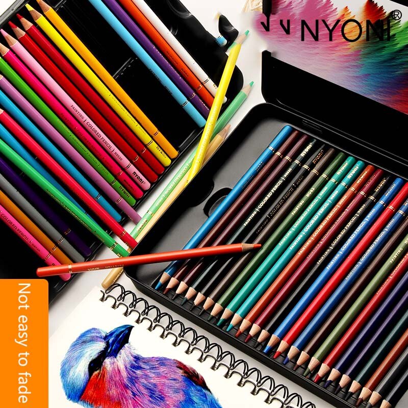 NYONI 12/24/36/48/72/120 Colors Colored Pencils Oil-based Lapis De Cor Soft Core Art Supplies
