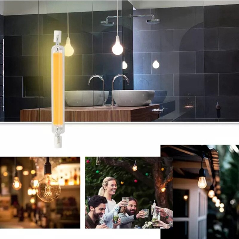 Dimmbare Glas Rohr J78 R7s 15W 78mm led glühbirne J118 R7s cob lampe birne 30W 118mm mais licht AC 220-240V Ersetzen Halogen lampe
