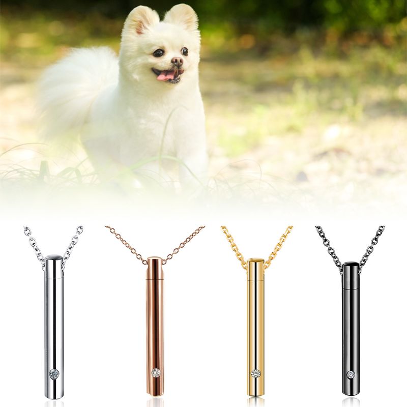 Porte-bijoux cylindrique en acier inoxydable pour animal de compagnie, porte-conteneur commémoratif de cendres, pendentif souvenir commémoratif