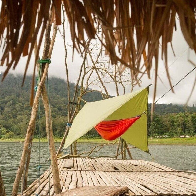 Hamak deszcz latać wodoodporny namiot Tarp kemping podróżować z plecakiem słońce schronienie schronienie cień lekki 10x10ft rozerwać-zatrzymać hamak baldachim