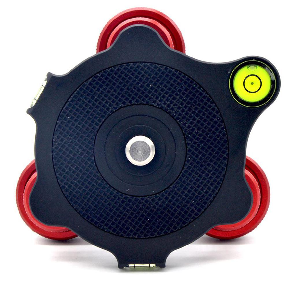 Precision Leveling Base Tripod Head Plate Aluminum 3/8 inch Mounting Screw 3 Adjustment Dials For Camera Tripod