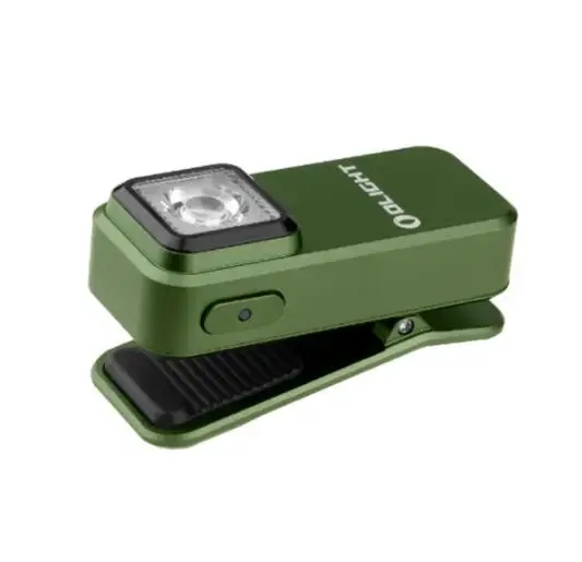Olight oclip 300 lumen klipslykt med hvitt og rødt lys lommelykt: Grønn