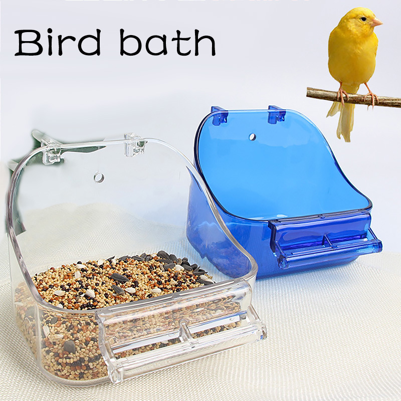 Cuenco de plástico para pájaros colgante en la jaula, comedero para loros, palomas, hámster, taza de agua con gancho, bañera para mascotas pequeñas, suministros para mascotas