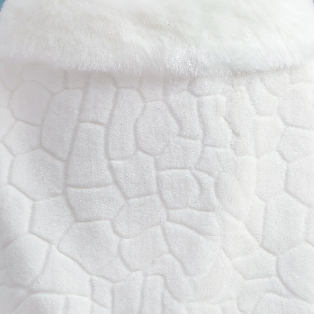 Ivory Winter Warm Faux Fur Women Wedding Bridal Wrap Formal Dinner Evening Shawl Lady Thermal Party Stole Cape Prom Rolled Cloak