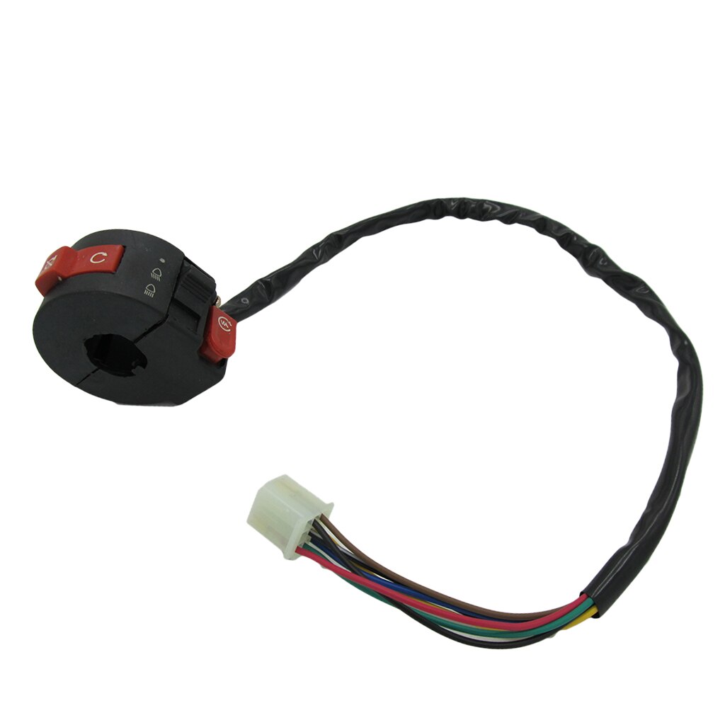 3-Function Motorcycle Left Handlebar Switch Kill Start Light Button ATV Switch Assembly for 50 70 90 110 125cc Quad 4 Wheeler