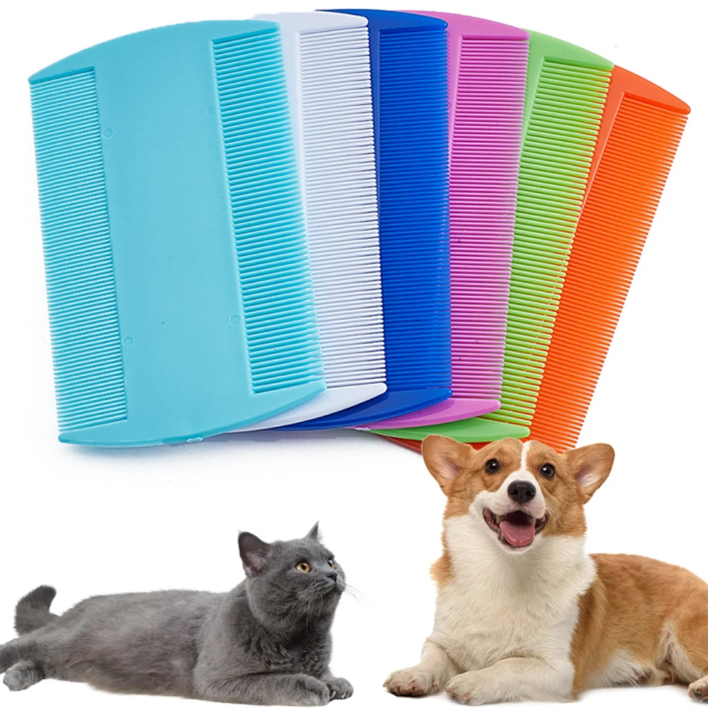 Kunststoff-Haarkämme, doppelseitig, feiner Zahnkopf, Läuse-Haarkämme für Kinder, Haustier, Hund, Katze, Flohbürste, Tierhaar-Reinigungsmittel