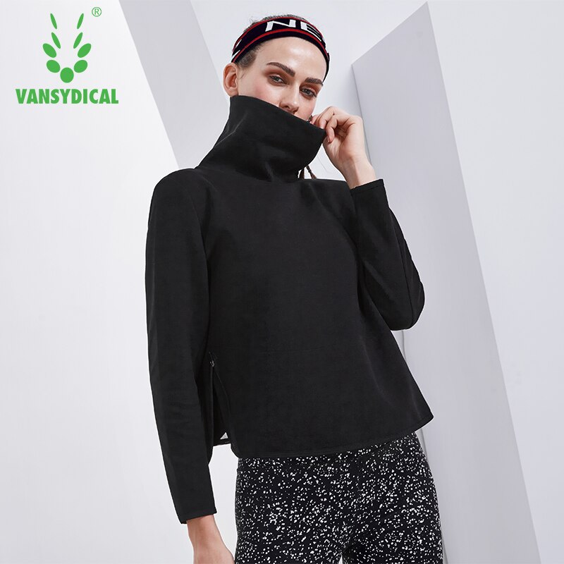 Vansydical Herfst Winter Stijl Hoge Kraag Sport Running Yoga Tops Vrouwen Lange Mouwen Truien Fitness Workout Trui