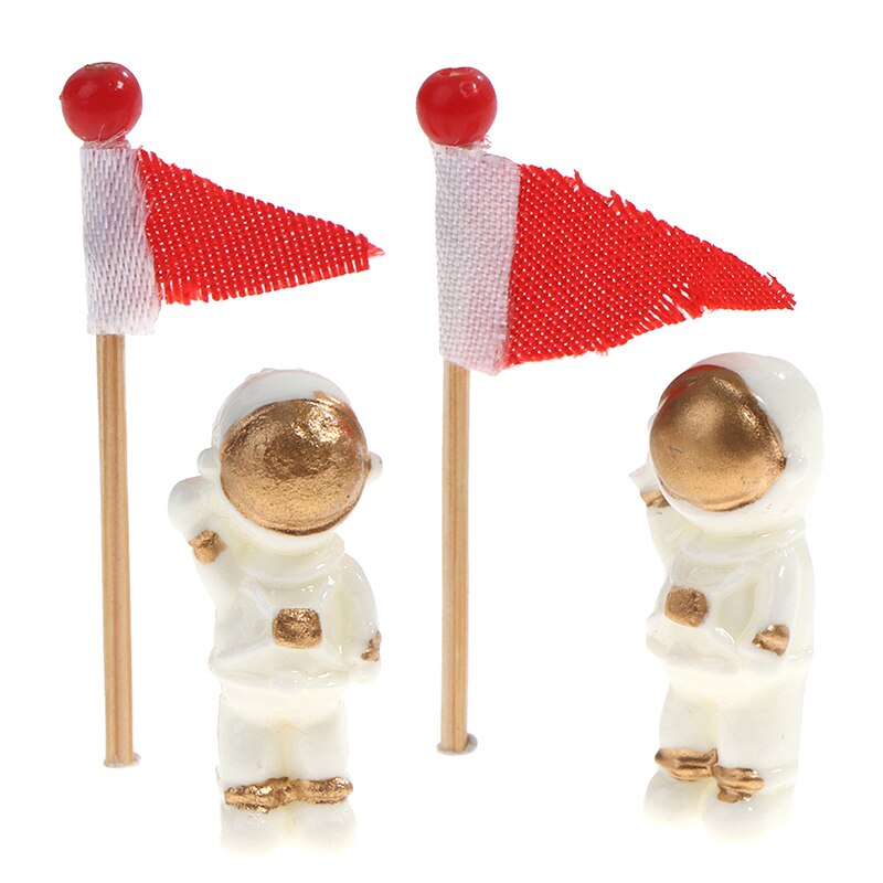 2 pz/impostato figura astronauta modello di azione giocattoli mini fai da te soggiorno accessori decorazione della casa ragazzo ragazza regalo