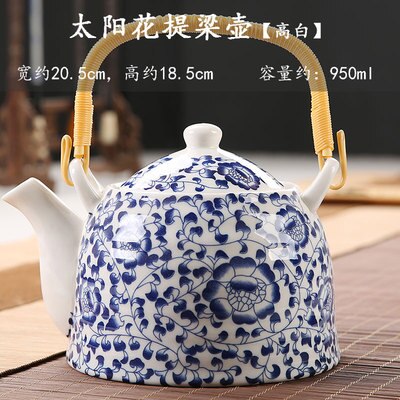 Old style teapot, ceramic tea set, retro Chinese style filtration, large capacity, household large-sized, single teapot: 11
