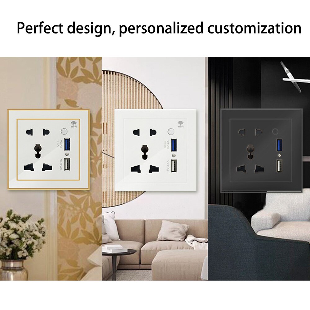 WiFi Smart Socket Wireless Universal Outlet Power Control Sockets USB Charger Adapter Work With Google Assistant Alexa Dueros