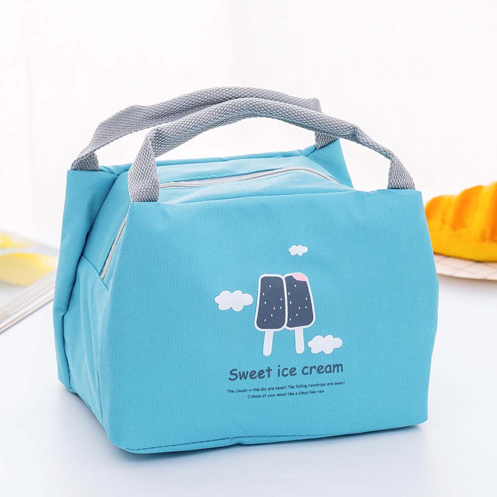 Cute Cartoon Lunch Bags Children Waterproof Cooler Bag Kids Foods Heat Preservation Tote Bag Girls Portable Bento Pouch: O