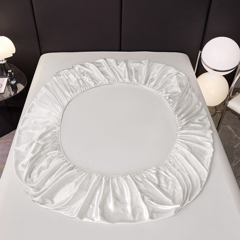 High-End Rayon Satin Fitted Sheet Silky Solid Color Bed Sheet Elastic Band Sheets Smooth Bedsheet Mattress Cover 150x200 180x200