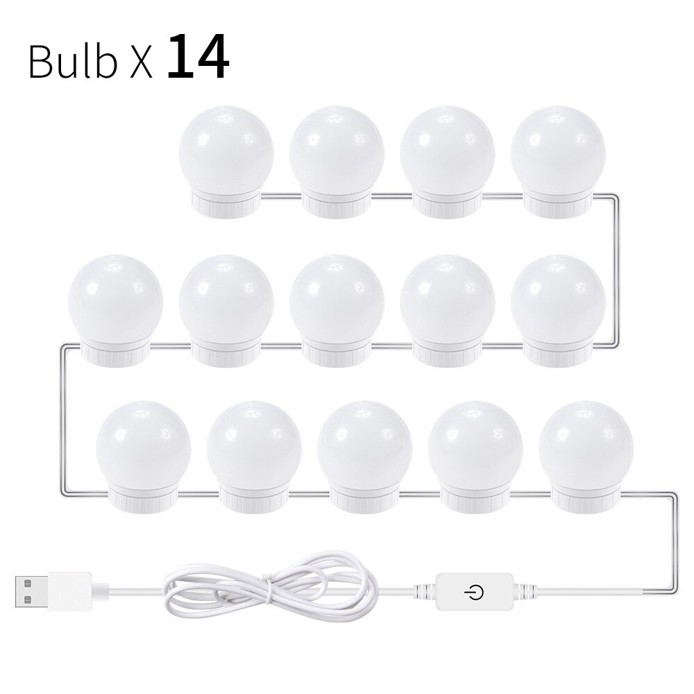 Makeup Mirror Light Bulb Stepless Dimmable Hollywood Cosmetic Mirror Light 12V Led Bulb 2pcs/ 6pcs/ 10pcs/ 14pcs Light Bulbs