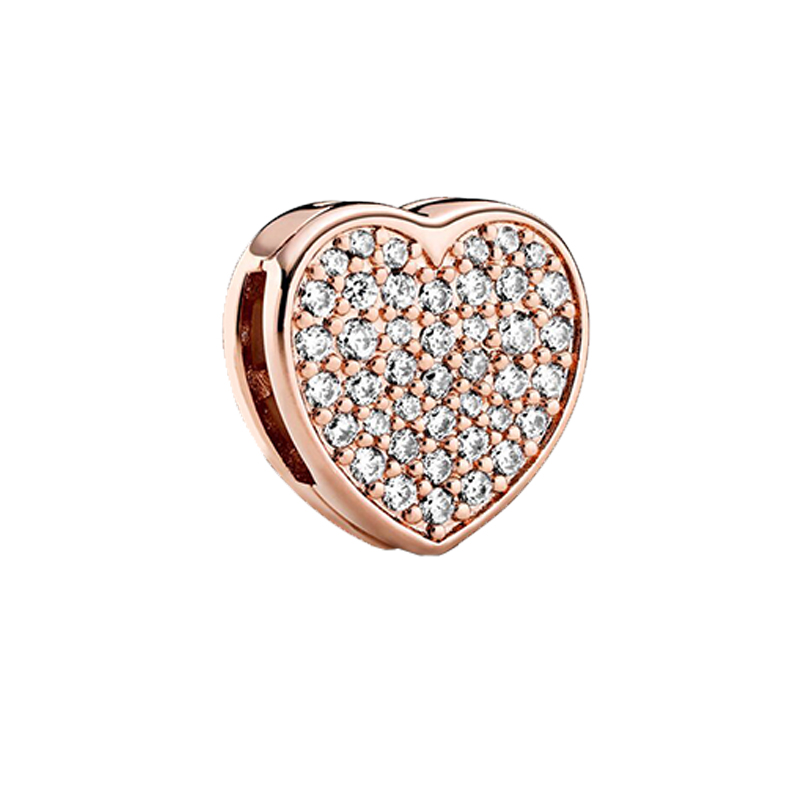 100% authentische 925 Sterling Silber Liebe kombination Shiny Zirkon Charms Original Reflexion Geeignet für frauen zu tragen DIY: PAX031-C