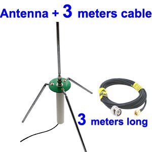 Quarter wave ground plane comet GP antenna telescopic antenna for receiver& FM radio broadcast transmitter antenna FM68-350Mhz: ANT with 3M cable