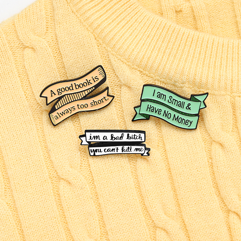 Boeken Serie Emaille Pins Wat Ik Was Gonna Zeggen Een Goed Boek Is Altijd Te Korte Grappige Banner Rugzak Broches badges Voor Vrienden