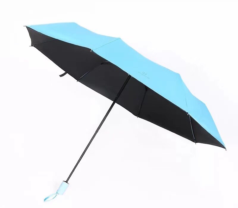 Small Mini Umbrella with Case Light Compact Perfect for Travel Lightweight Portable Parasol Outdoor Sun&Rain Umbrellas: 6 Light blue