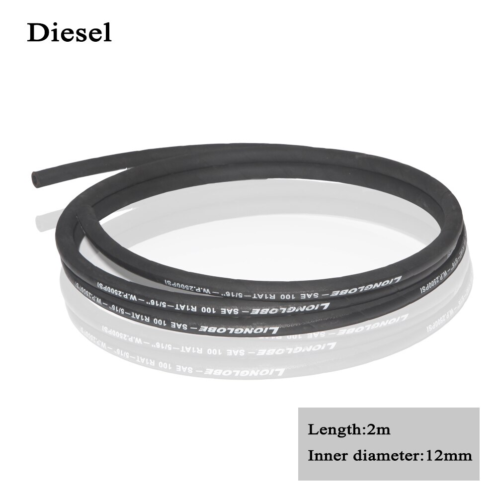 Dieselslange brændstofrør bilrør højtryksindløb udløb olie gummi jerntråd metal 8 mm 10 mm 12mm rør biltilbehør dele: Id .12 mmx 2m