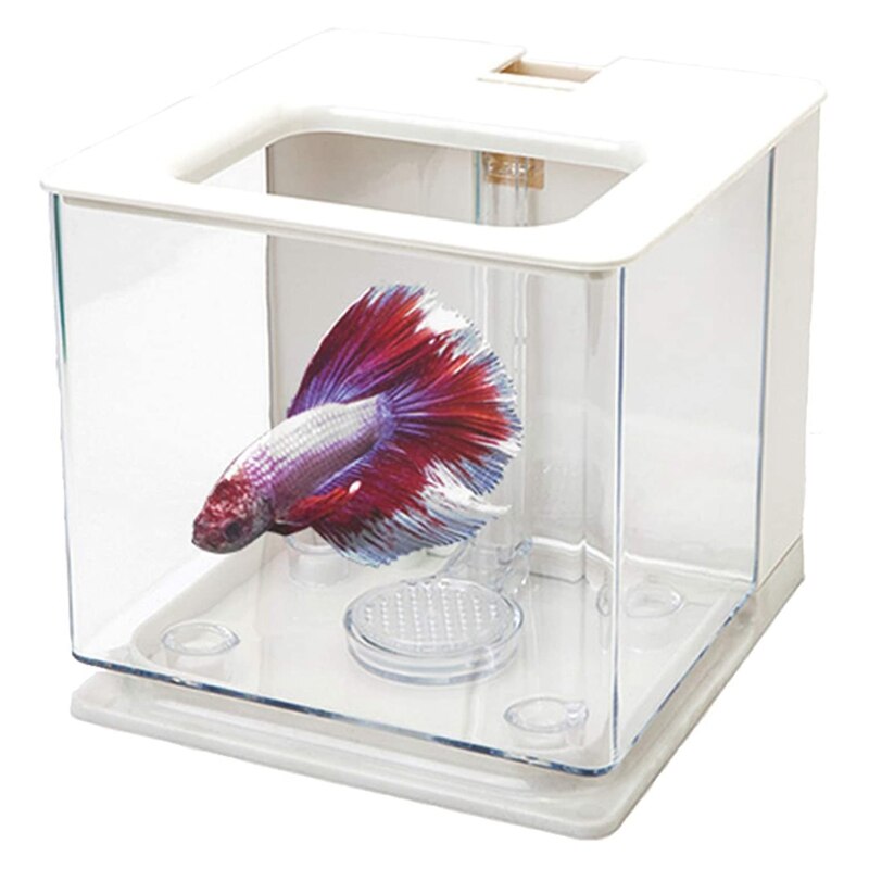 Betta Fish Tank Aquarium Fish Tank Easy to Change the Water Acrylic Plastic Self-Cleaning Small Fish Tank