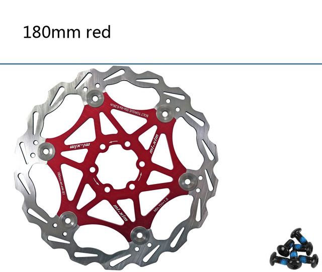 Mi. Xim MTB bike mountain Fiets Floating Rotors 160/180/203mm B1 Rood/Blauw /zwart/Goud voor Mountainbike Schijfrem: Red 180mm