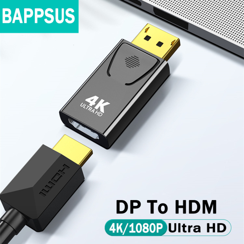 Displayport till hdmi-kompatibel adapter dp hane till hona hdmi 1 enkelriktad video- och ljudomvandlare  hd 4k 1080p för pc tv bärbara datorer