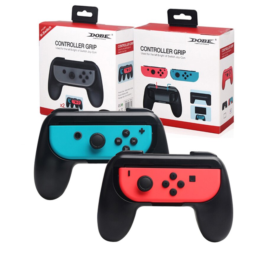 2 stk nintend switch håndtag greb komfort ergonomisk controller holder til nintendo switch nintendoswitch joycon tilbehør: 2 sorte