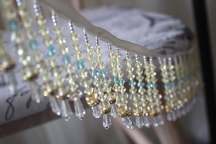 Cuentas de cristal de 2 yardas, adorno de encaje, borlas hechas a mano, sombreros con flecos, vestido de noche, ropa, Collar de puño de boda, Cheongsam decorativo