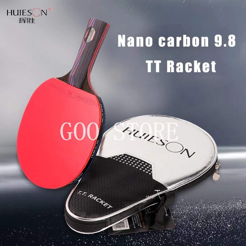 Huieson-raqueta de tenis de mesa Nano Carbon 9,8, raqueta de tenis de mesa de ataque rápido, entrenamiento , Original, palo de Ping Pong