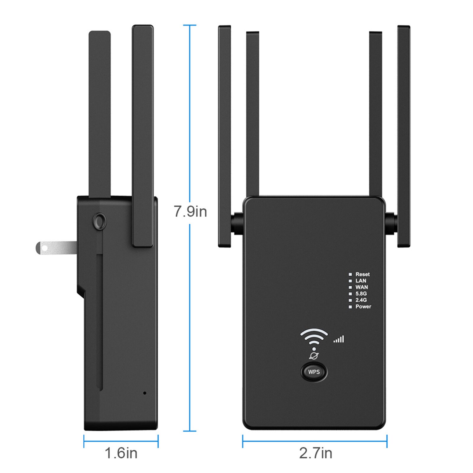 1200Mbps Mini Gigabit Wifi Router Dual Band 2.4GHz&5.8GHz Wifi Repeater Signal Booster Powerline adapter Extender Wireless AP