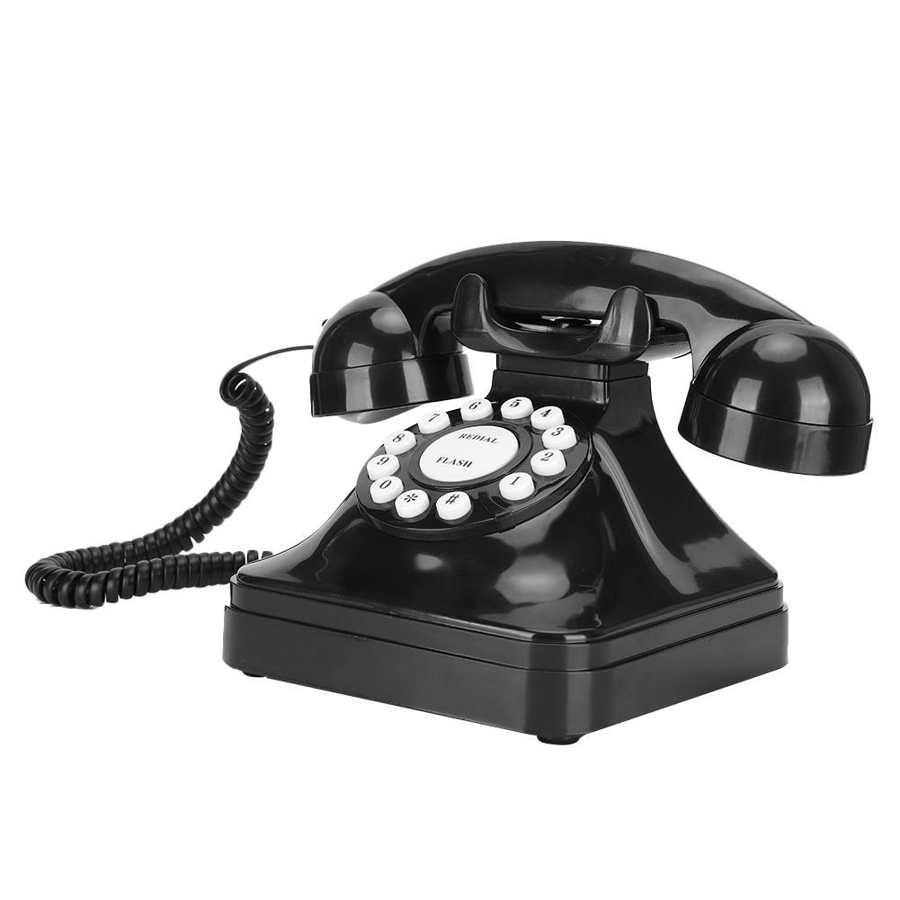 Retro telefoon vintage bureau vaste telefoon vaste telefoon met opnieuw kiezen flitser voor thuiskantoor hotelgebruik