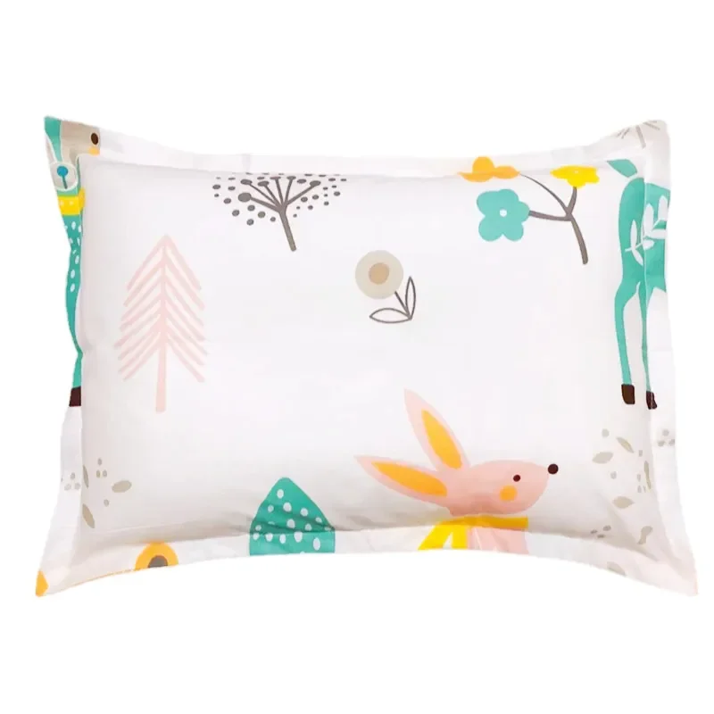 35*50CM 100% Cotton Baby Pillowcase kids pillow case Animal infant Newborns pillow cover Cartoon Children Pillowcase boys girls: Ivory