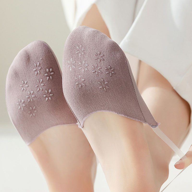 5Pairs Women's Socks Ultrathin Breathable Invisible Half Feet No Show Low Cut Boat Socks Invisible Ice Skil Sock Ladies Sokken