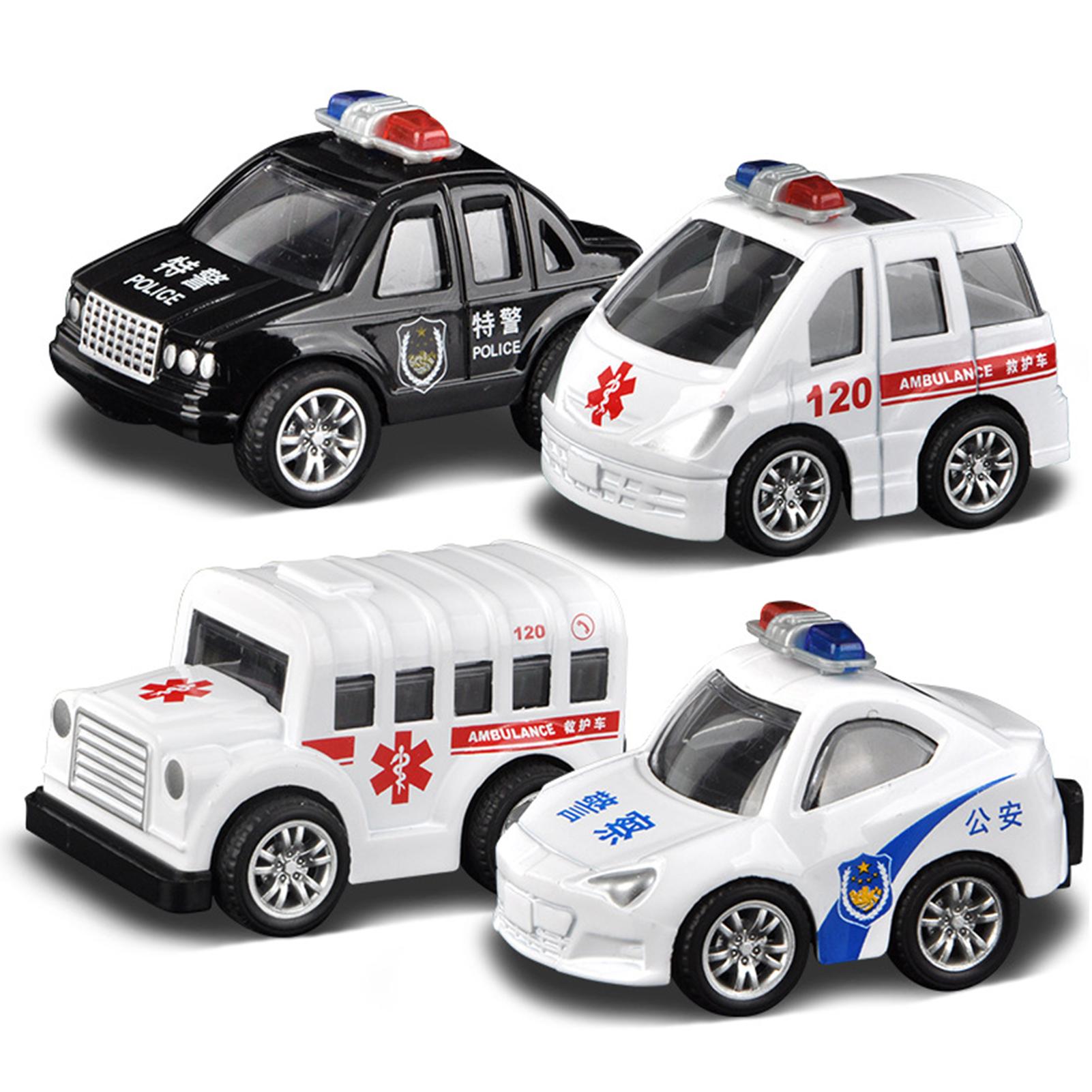 Mini Metal Pull Back Police Car/Trucks/School Bus/Ambulance Kids Toys Vehicles