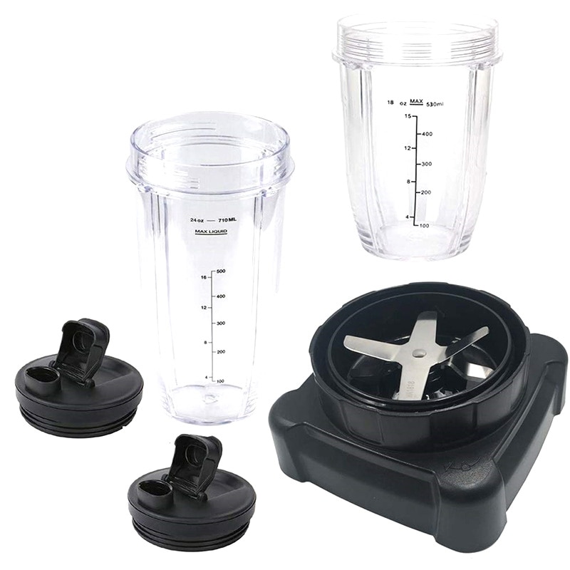 Extractor Blade with 18Oz 24Oz Cup and Nozzle Cap for Ninja BL480 / BL490 / BL640 / BL680 Auto IQ Series Juicer